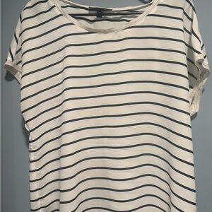 Banana Republic Black and White Striped Tee